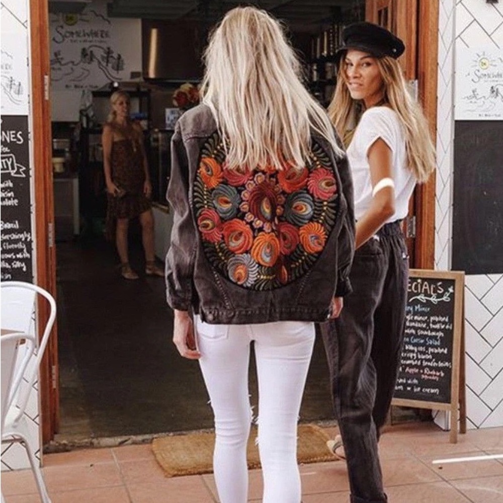 Vibrant Embroidered Jean Jacket - Picture 5 of 10